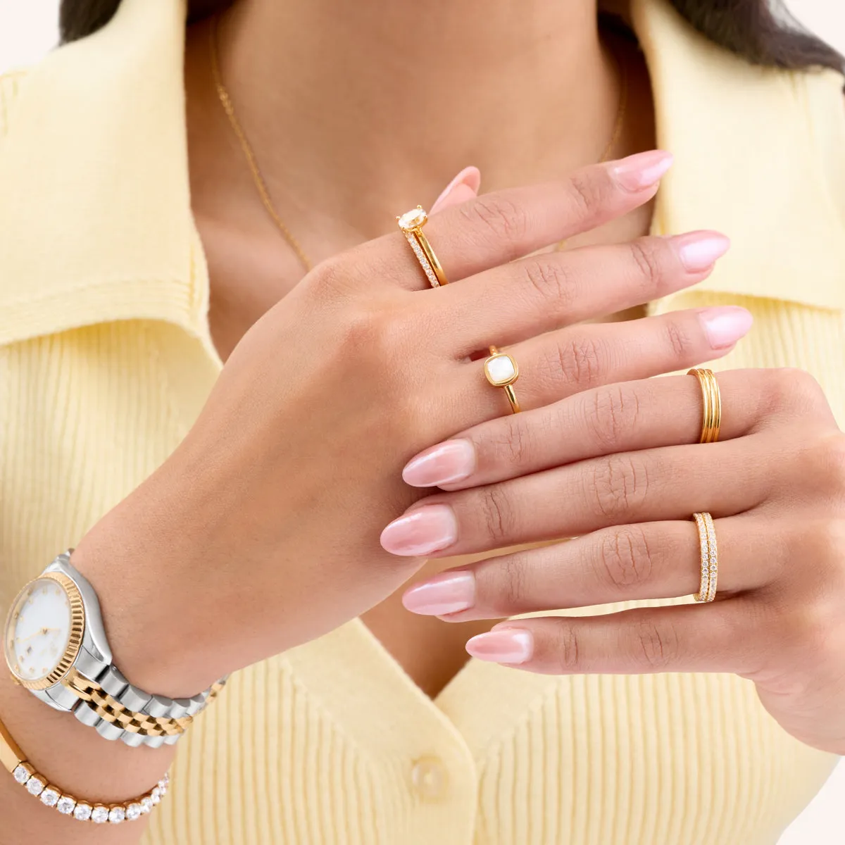 Mother of Pearl Cushion Ring (Gold) sold by Abbott Lyon product image thumbnail 4