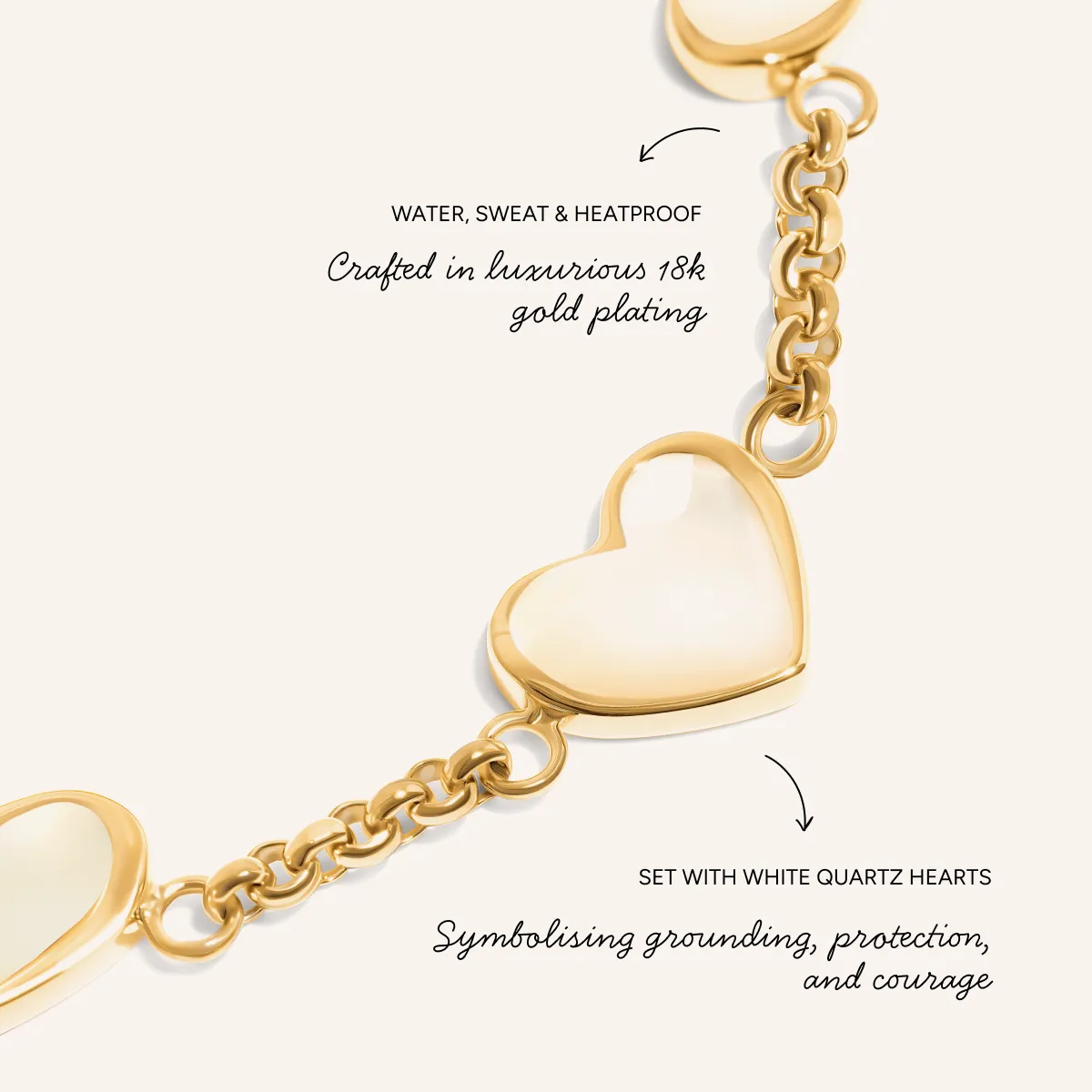 Mother of Pearl Multi Heart Bracelet (Gold) sold by Abbott Lyon product image thumbnail 3