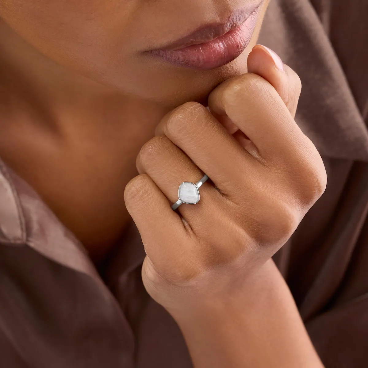 Mother of Pearl Molten Ring (Silver) sold by Abbott Lyon product image thumbnail 2
