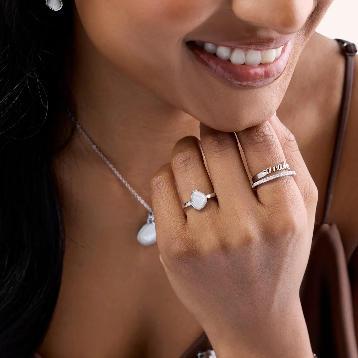 Mother of Pearl Molten Ring (Silver) sold by Abbott Lyon product image thumbnail 4