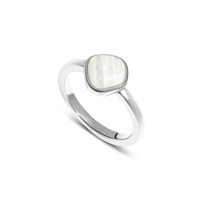 Mother of Pearl Molten Ring (Silver) made by Abbott Lyon