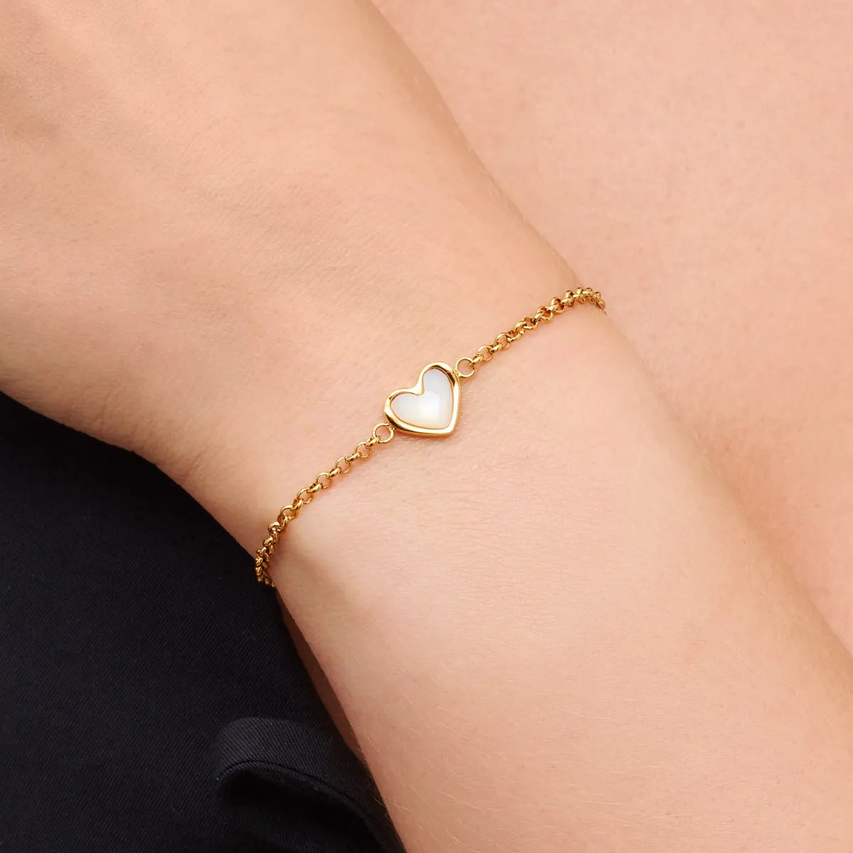 Mother of Pearl Heart Bracelet (Gold) sold by Abbott Lyon product image thumbnail 2