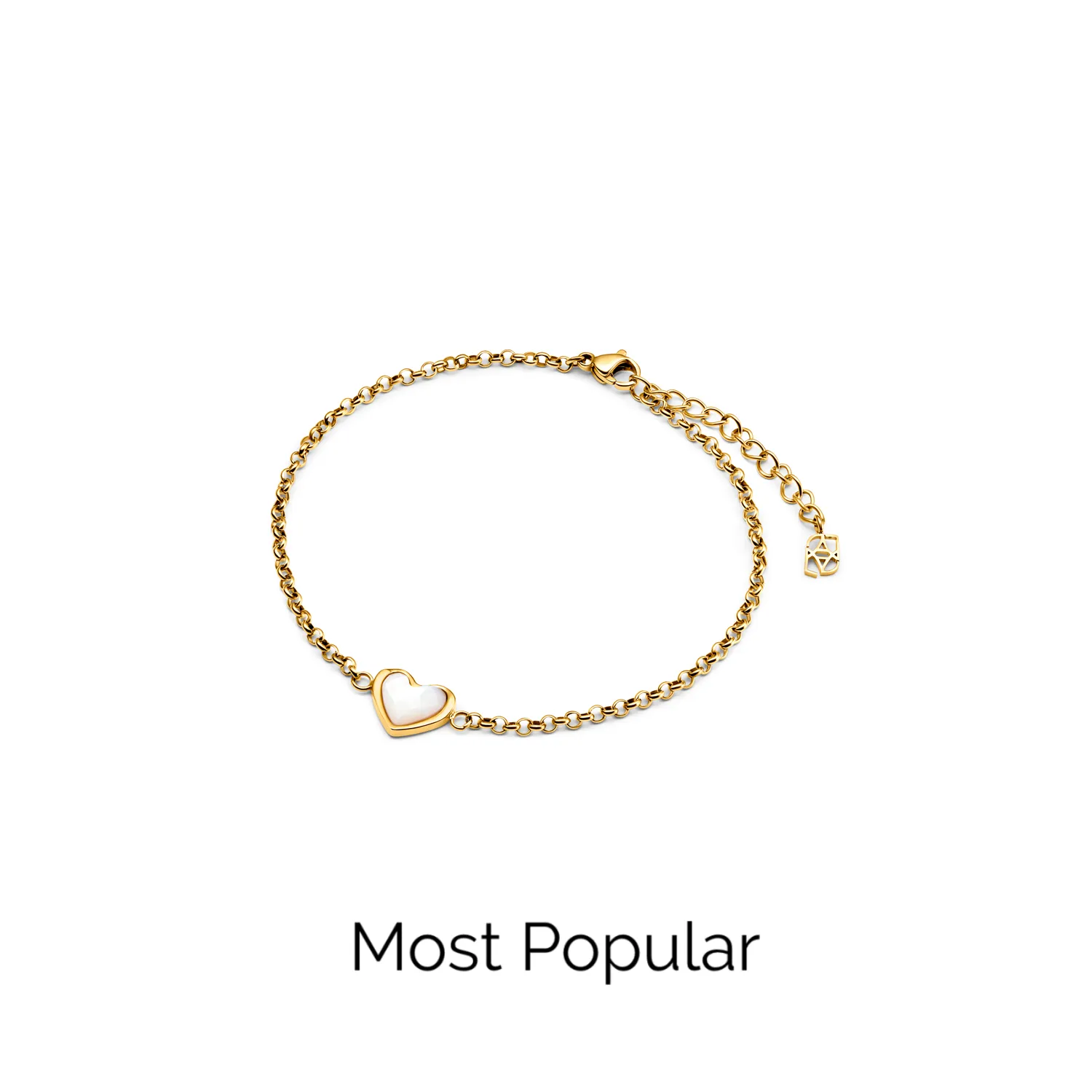 Mother of Pearl Heart Bracelet (Gold) sold by Abbott Lyon product image thumbnail 5
