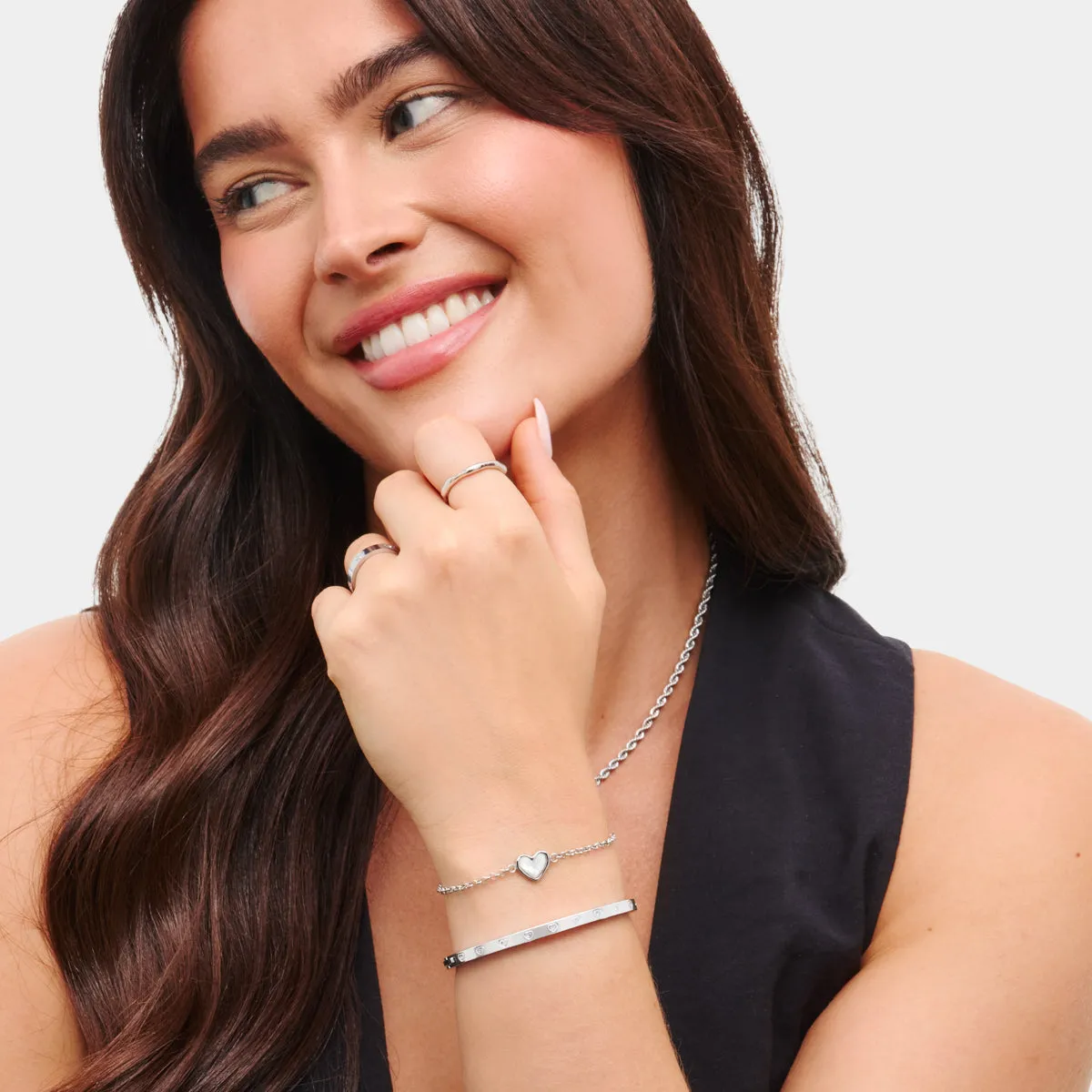 Mother of Pearl Heart Bracelet (Silver) sold by Abbott Lyon product image thumbnail 3