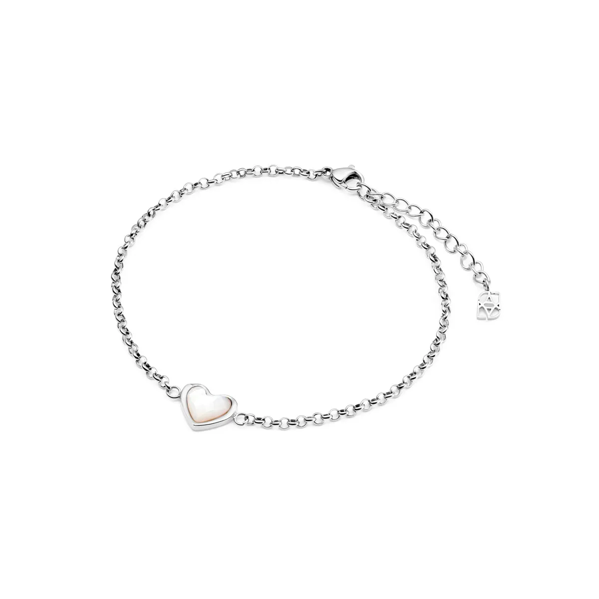 Mother of Pearl Heart Bracelet (Silver) sold by Abbott Lyon