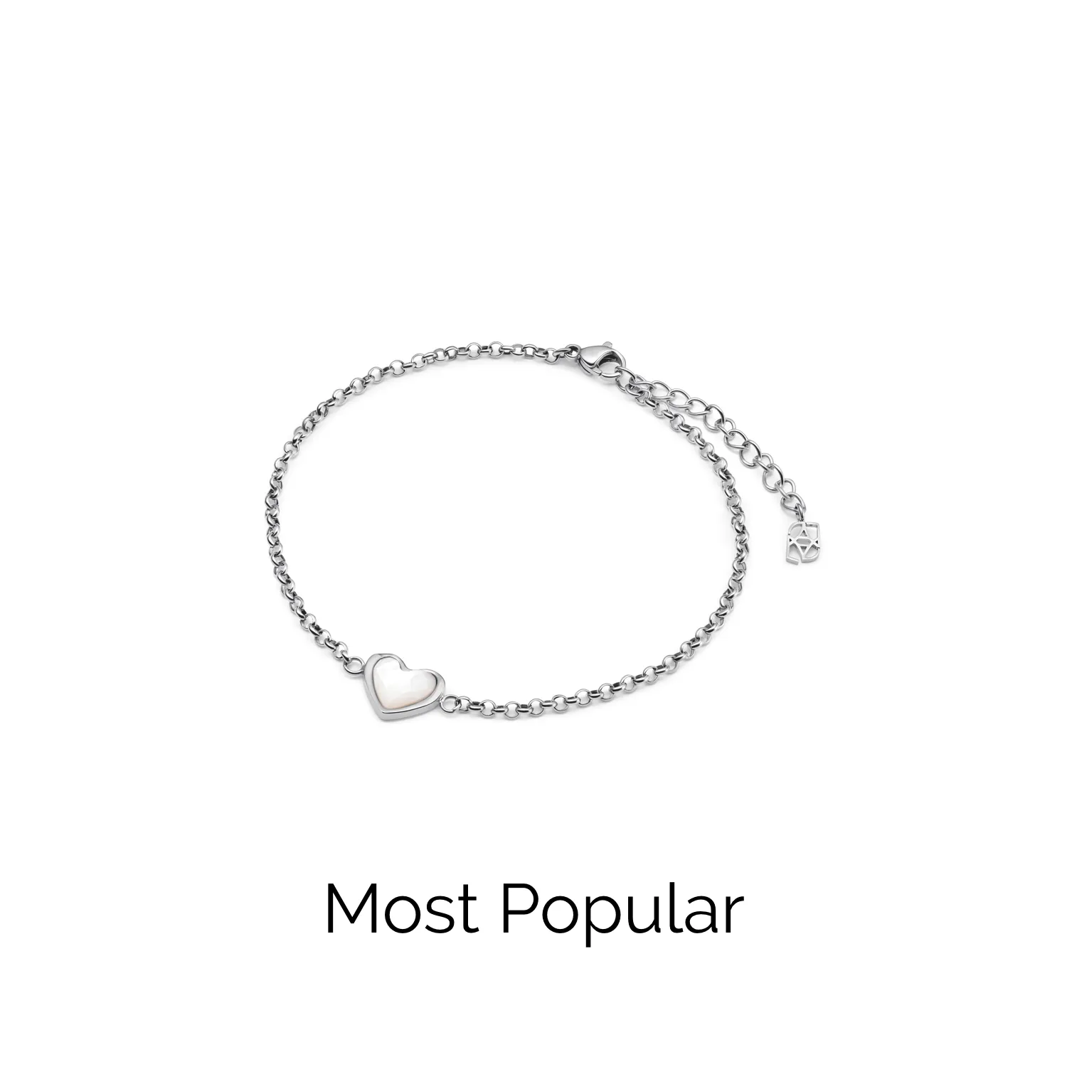 Mother of Pearl Heart Bracelet (Silver) sold by Abbott Lyon product image thumbnail 3