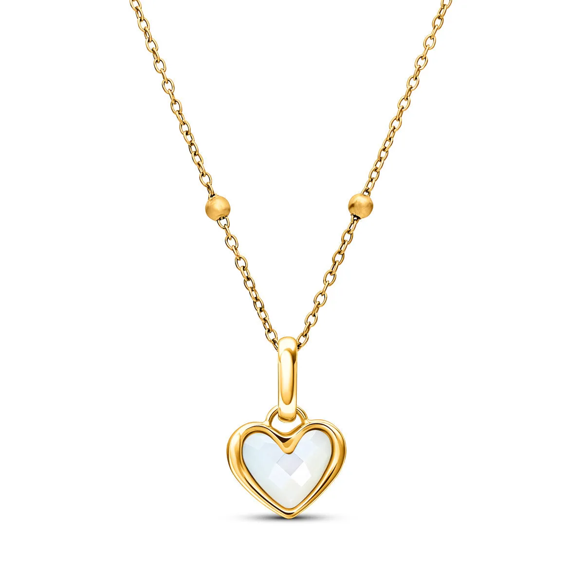Mother of Pearl Heart Necklace (Gold) sold by Abbott Lyon