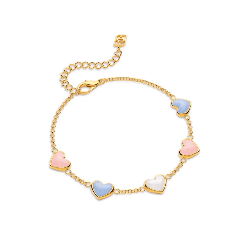 Multi Heart Bracelet (Gold) made by Abbott Lyon