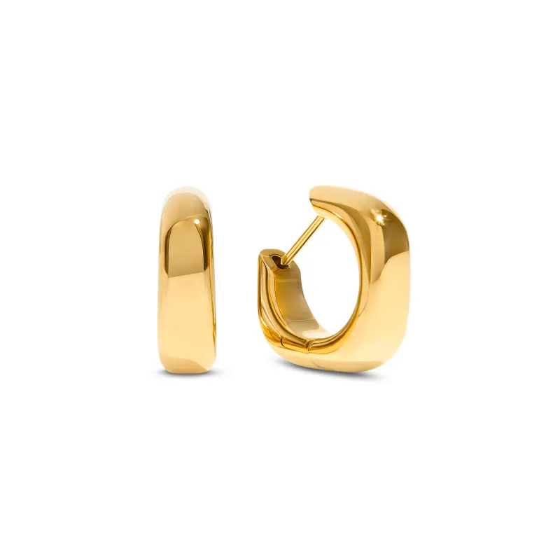 Written In The Stars Soft-Edge Hoops (Gold) made by Abbott Lyon