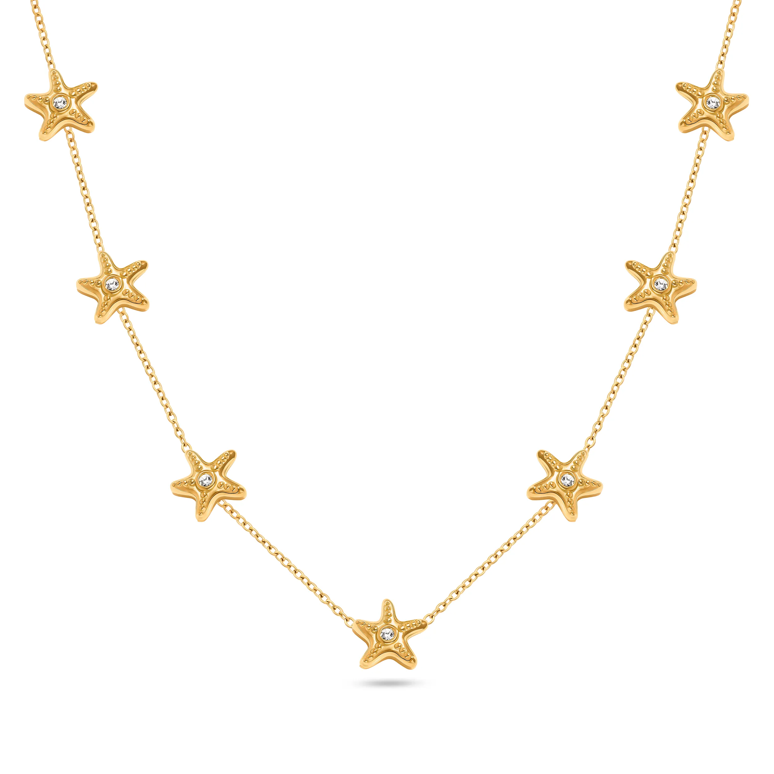 Multi Starfish Necklace (Gold) sold by Abbott Lyon