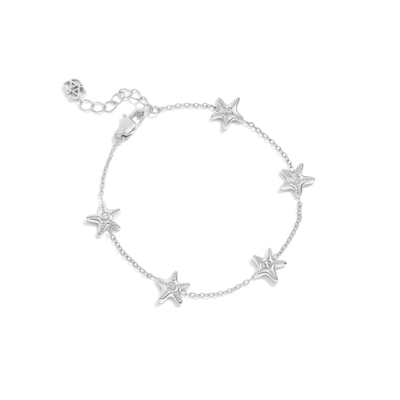 Multi Starfish Anklet (Silver) made by Abbott Lyon