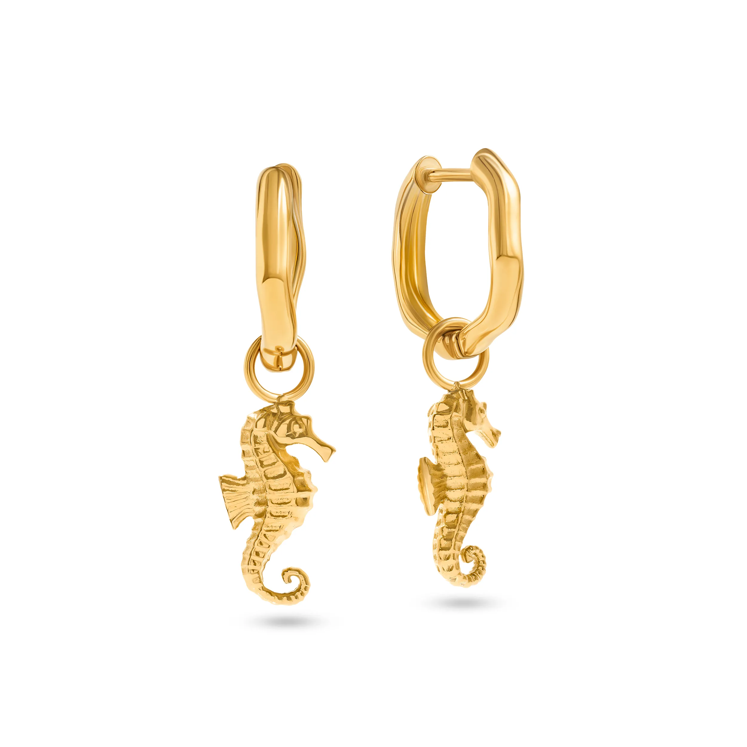 Ocean Charms Seahorse Huggie Earrings (Gold) sold by Abbott Lyon