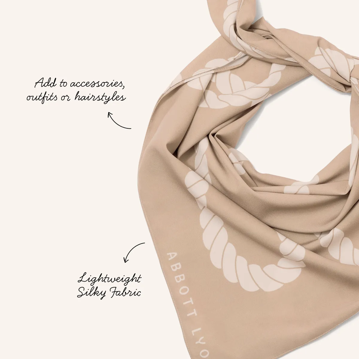 Rope Scarf (Beige) sold by Abbott Lyon product image thumbnail 3