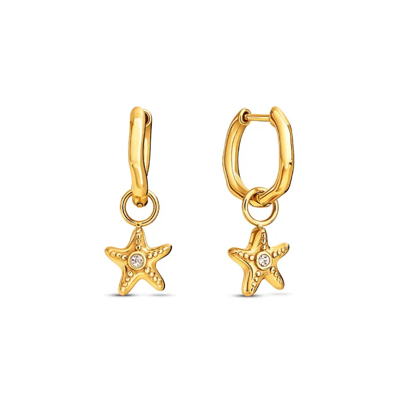 Molten Starfish Huggie Earrings (Gold) made by Abbott Lyon