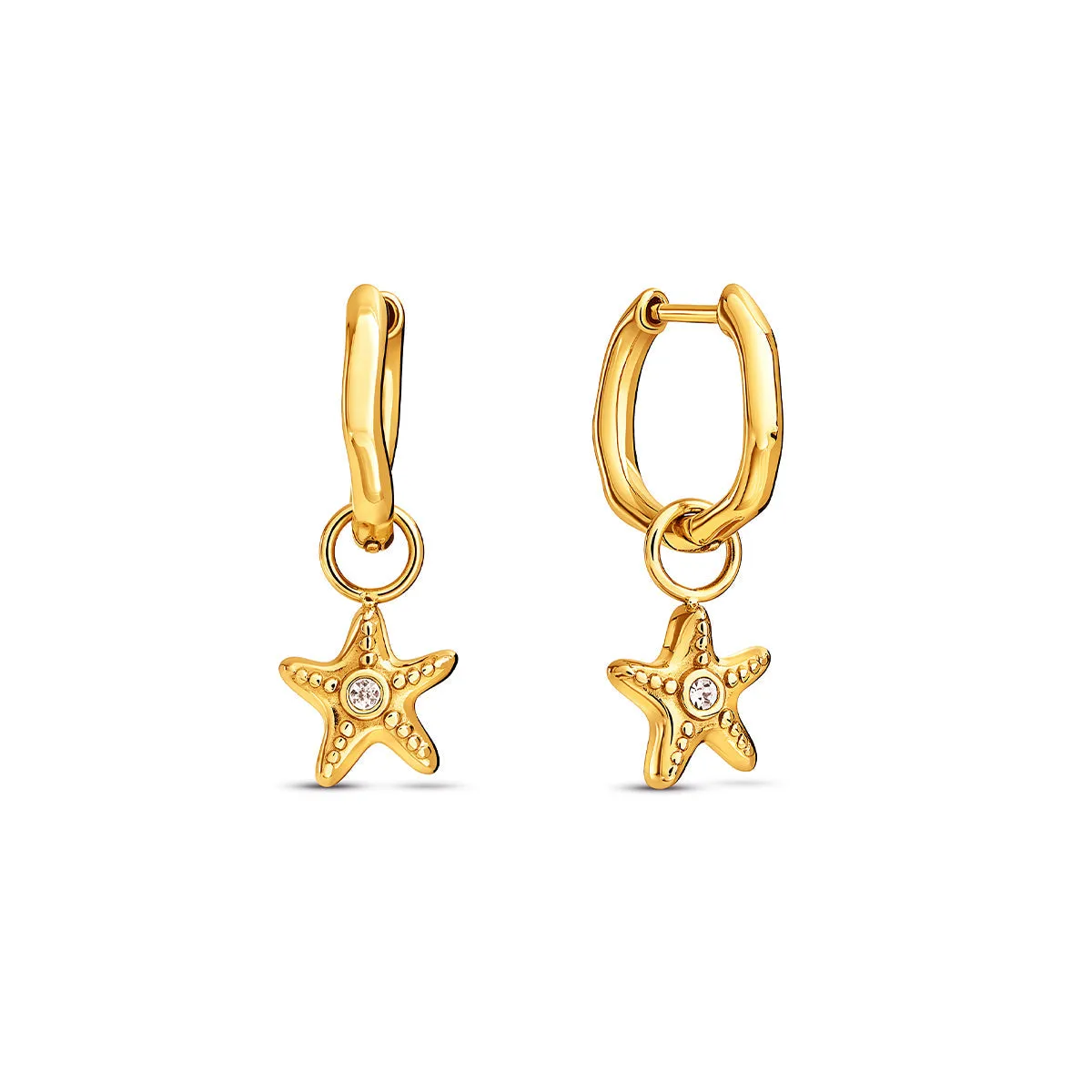 Molten Starfish Huggie Earrings (Gold) sold by Abbott Lyon