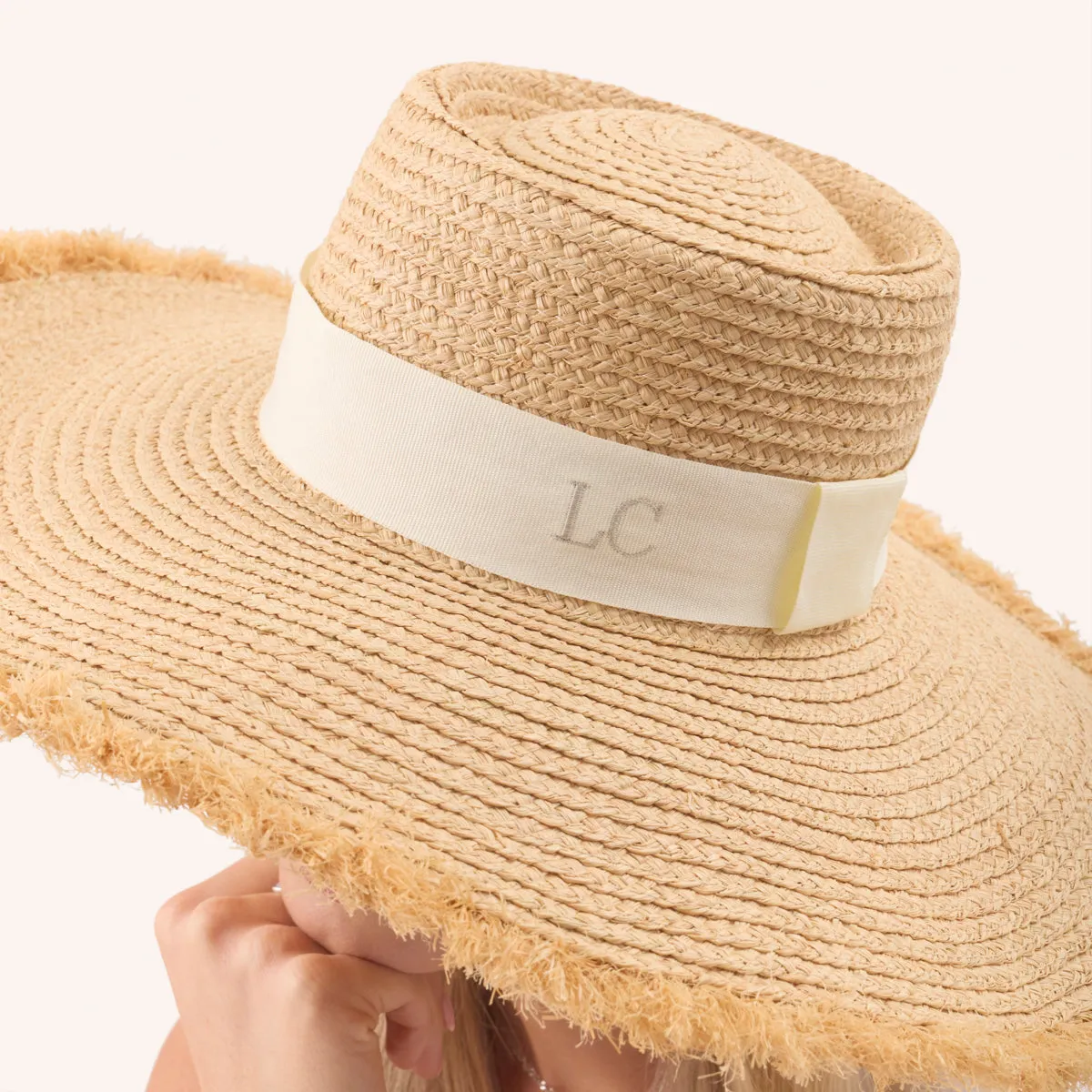 Oversized Frayed Edge Hat (Natural) (TEST) sold by Abbott Lyon product image thumbnail 2