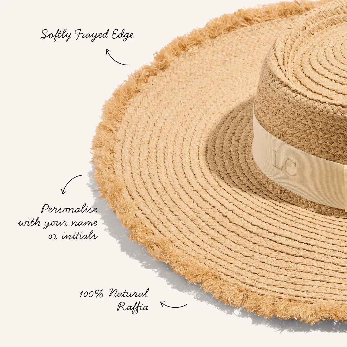 Oversized Frayed Edge Hat (Natural) (TEST) sold by Abbott Lyon product image thumbnail 3