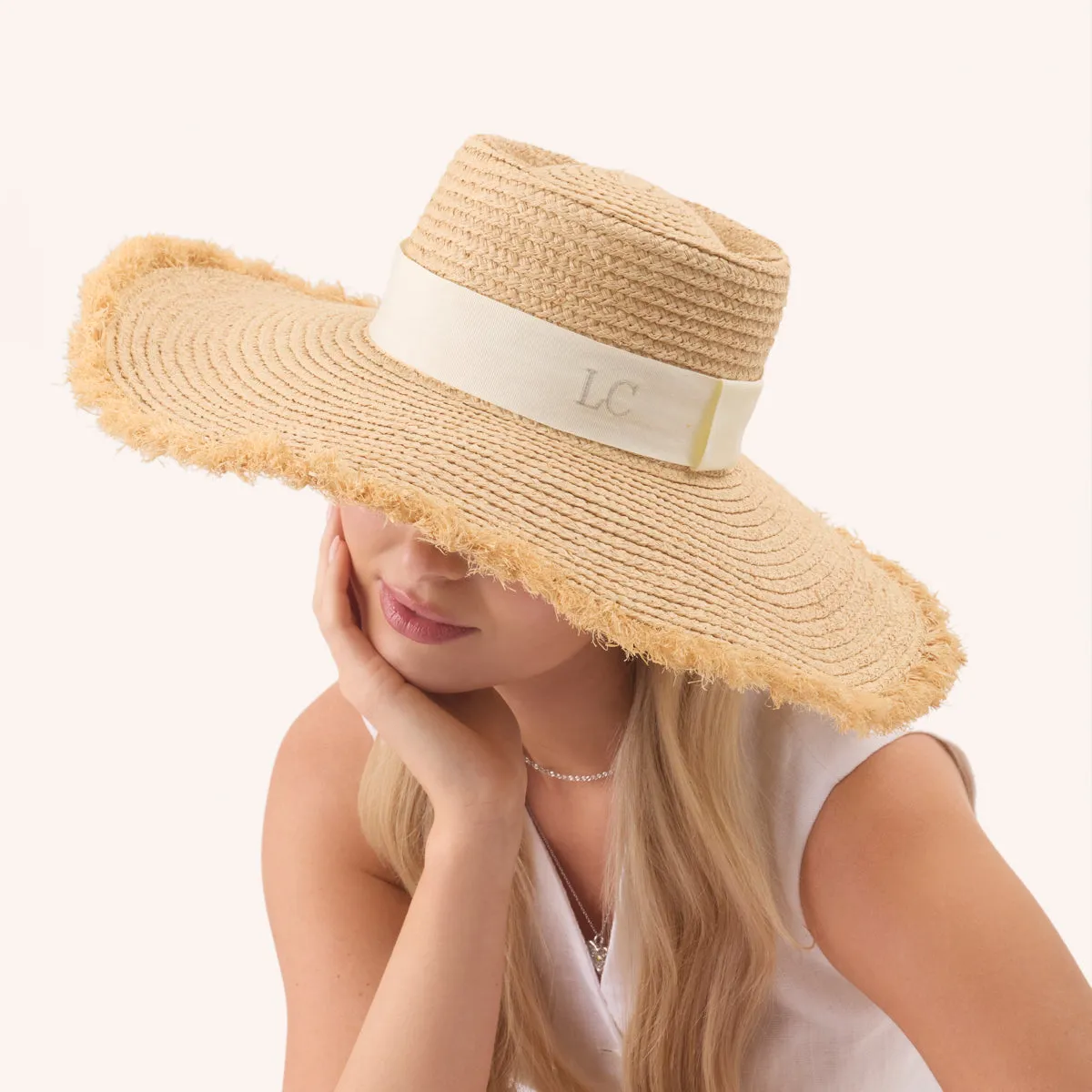 Oversized Frayed Edge Hat (Natural) (TEST) sold by Abbott Lyon product image thumbnail 4