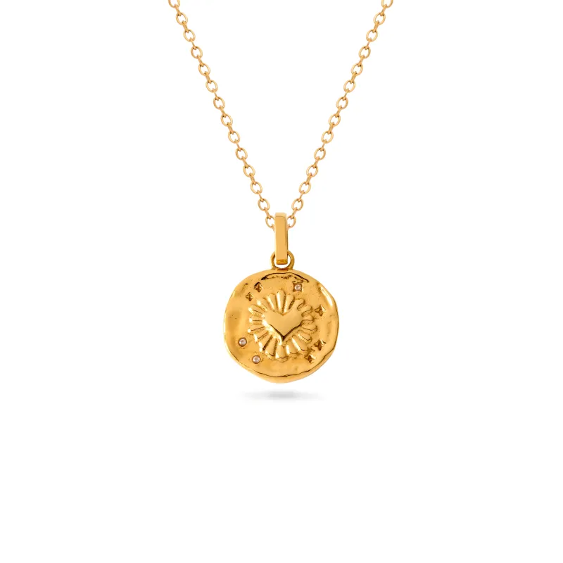 Talisman Flaming Heart Necklace (Gold) made by Abbott Lyon