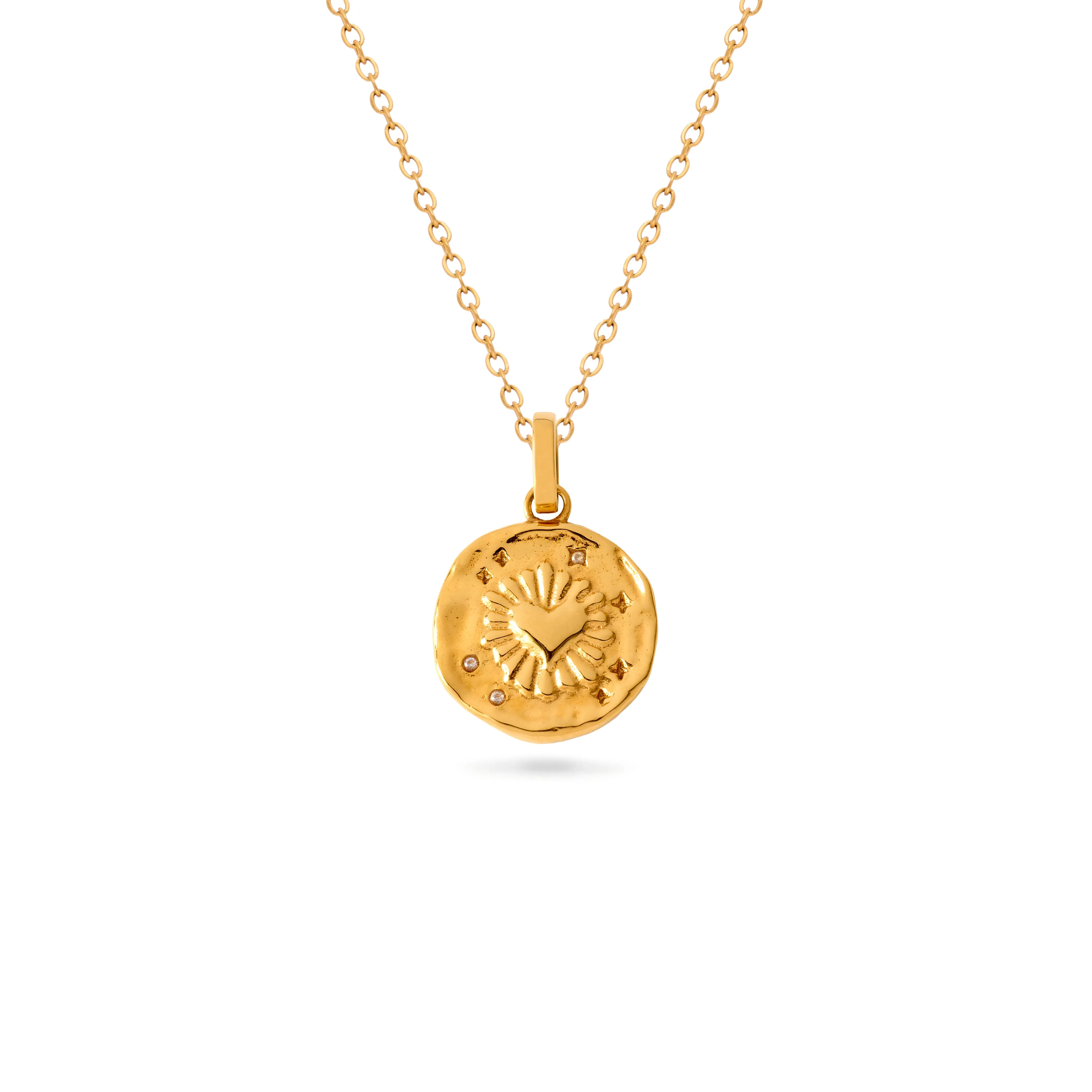 Talisman Flaming Heart Necklace (Gold) sold by Abbott Lyon