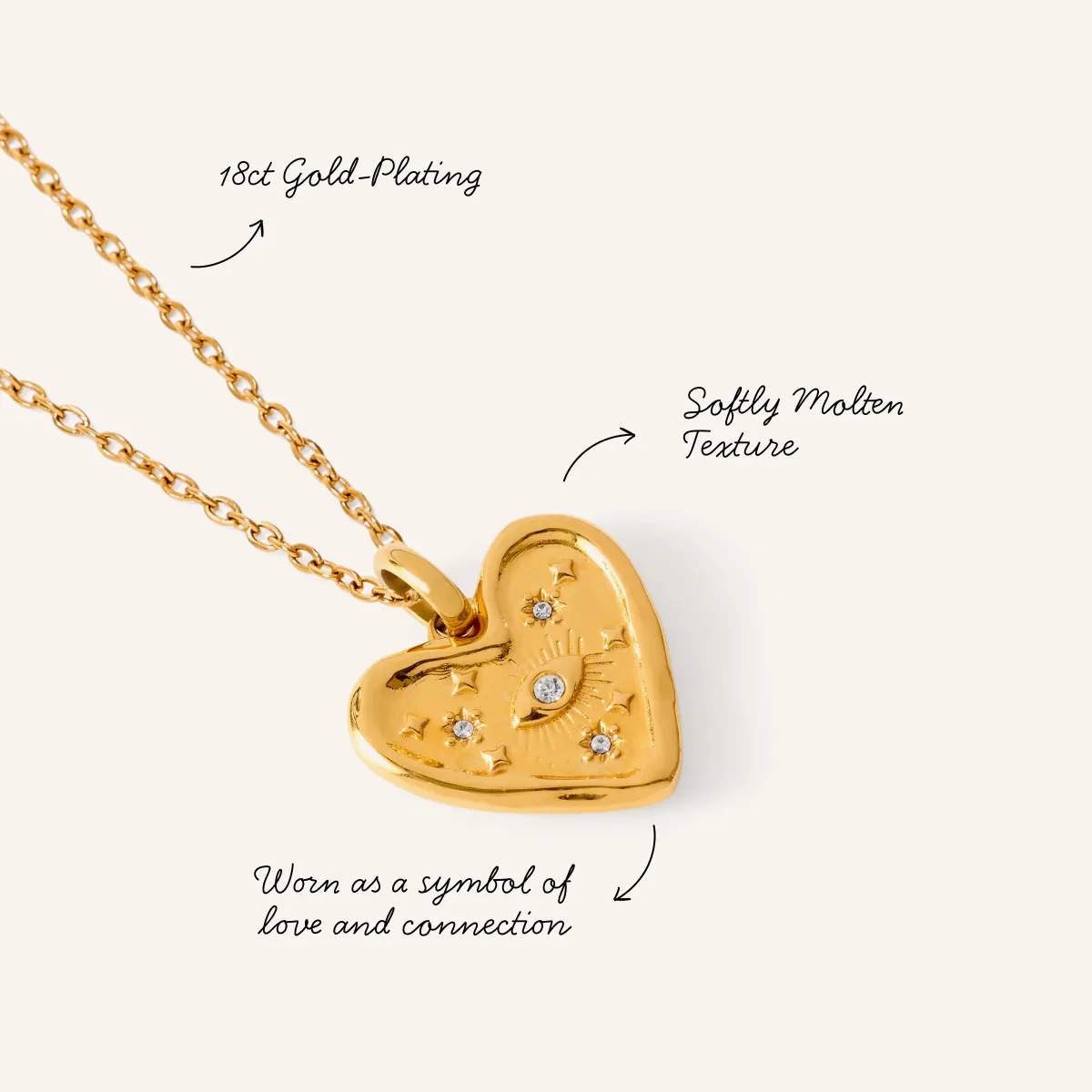 Talisman Heart Necklace (Gold) sold by Abbott Lyon product image thumbnail 3