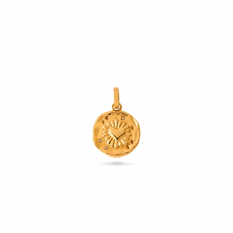Talisman Flaming Heart Pendant (Gold) made by Abbott Lyon