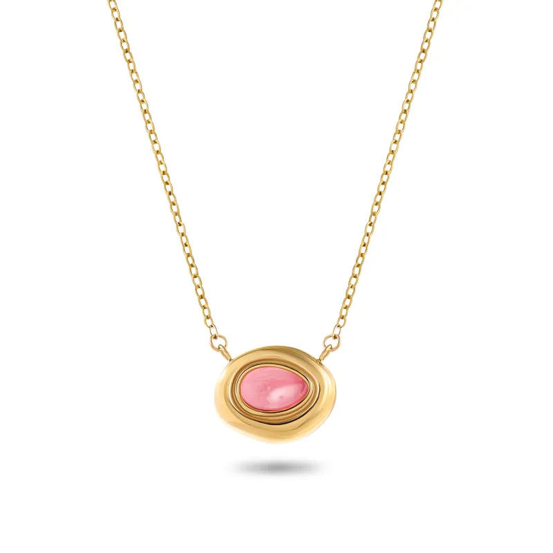 Pink Quartz Molten Necklace (Gold) made by Abbott Lyon