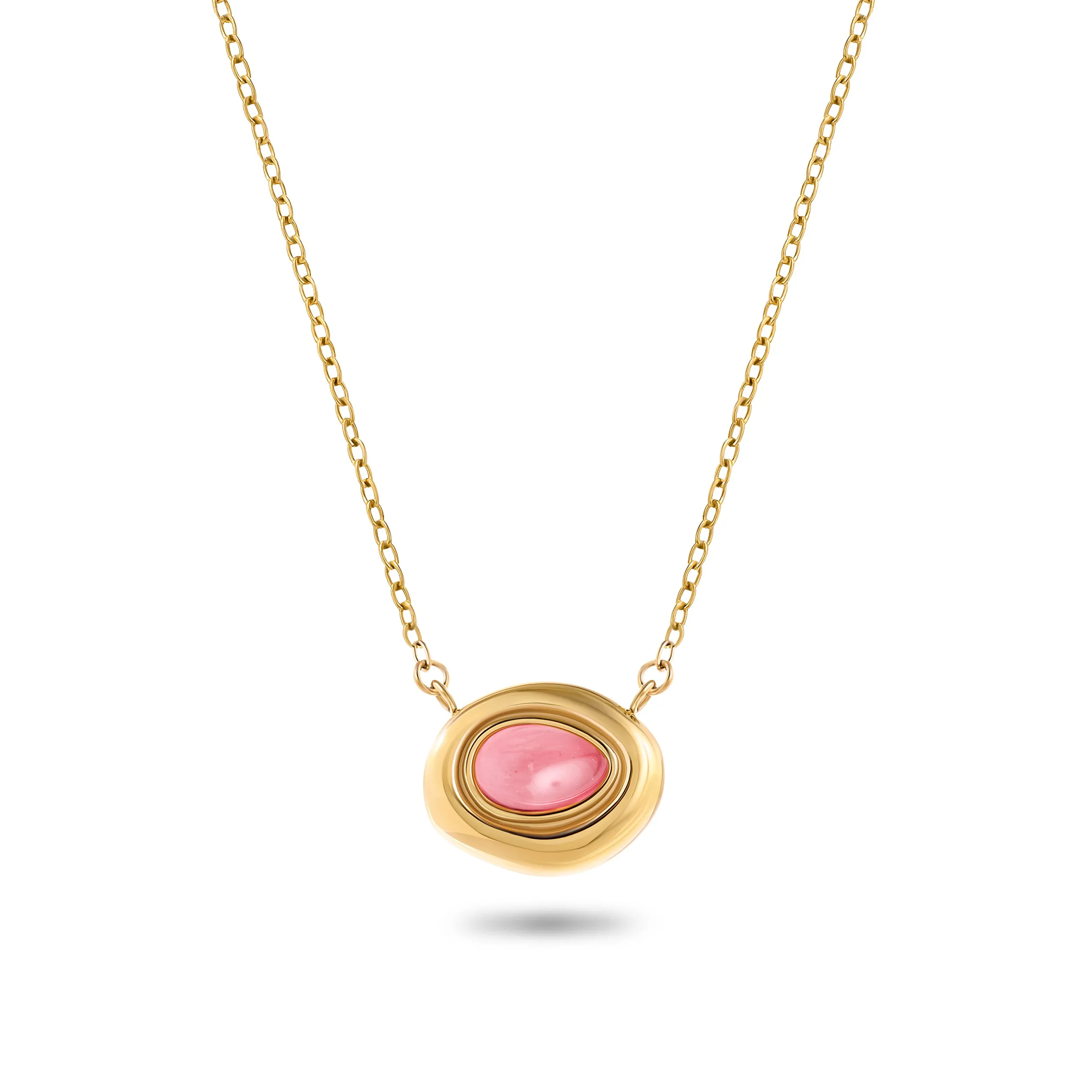 Pink Quartz Molten Necklace (Gold) sold by Abbott Lyon