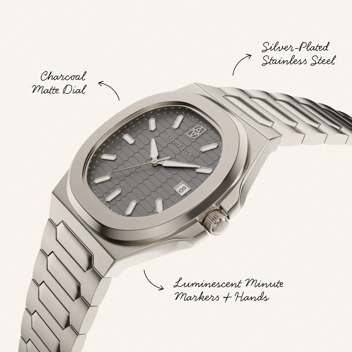 Knightsbridge 40 Charcoal Sports Watch (Silver) sold by Abbott Lyon product image thumbnail 3