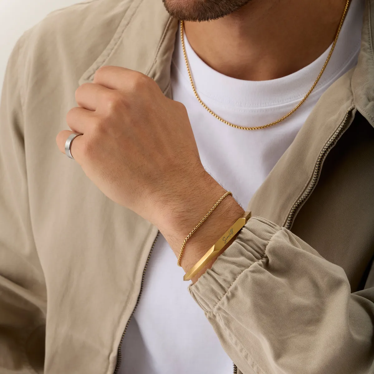 Box Chain Bracelet (Gold) sold by Abbott Lyon product image thumbnail 4