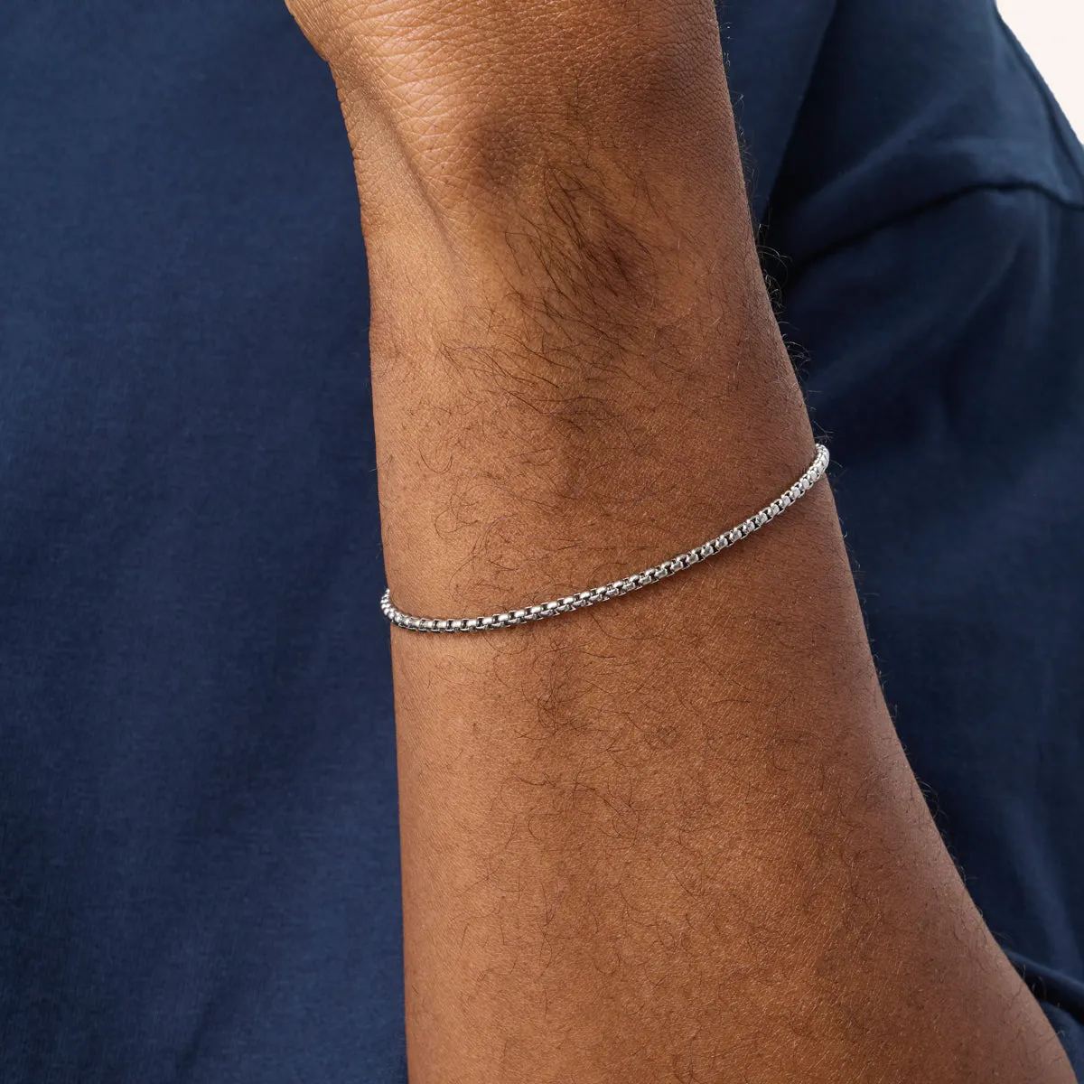 Men's Box Chain Bracelet (Silver) sold by Abbott Lyon product image thumbnail 2