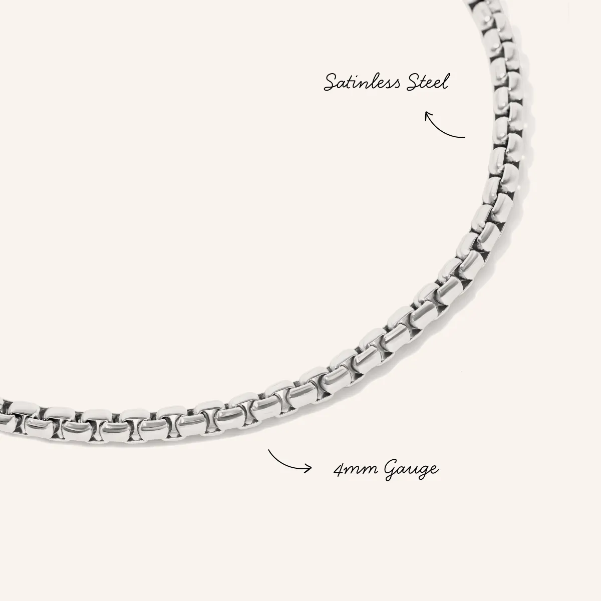 Men's Box Chain Bracelet (Silver) sold by Abbott Lyon product image thumbnail 3