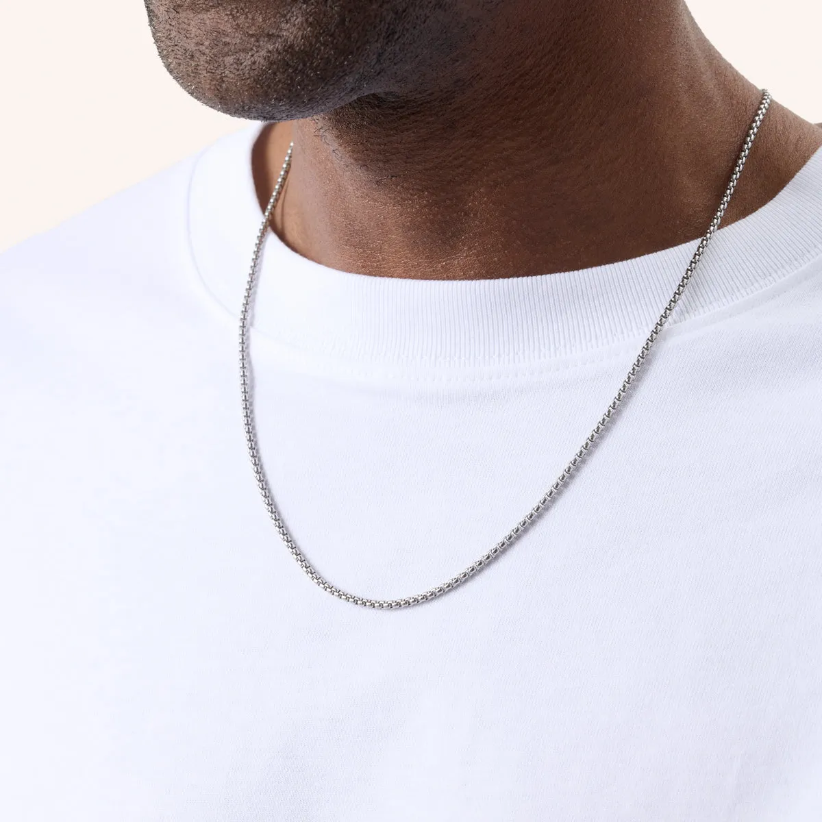 Box Chain Necklace (Silver) sold by Abbott Lyon product image thumbnail 2