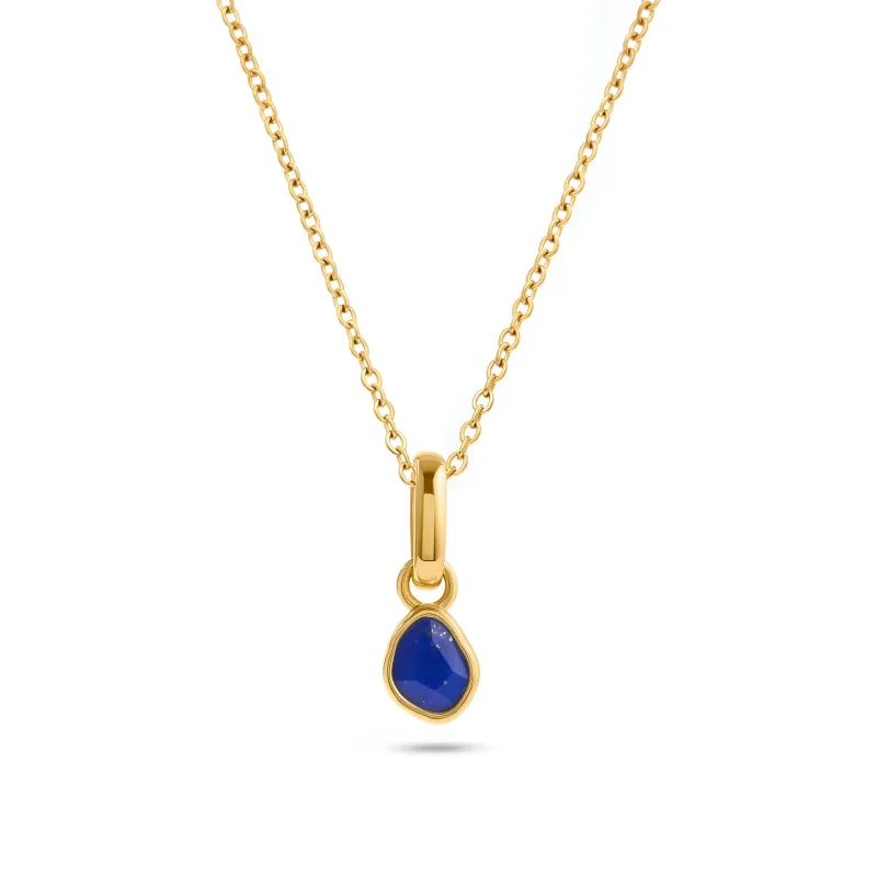 Signature Cut Blue Lapis Necklace (Gold) made by Abbott Lyon