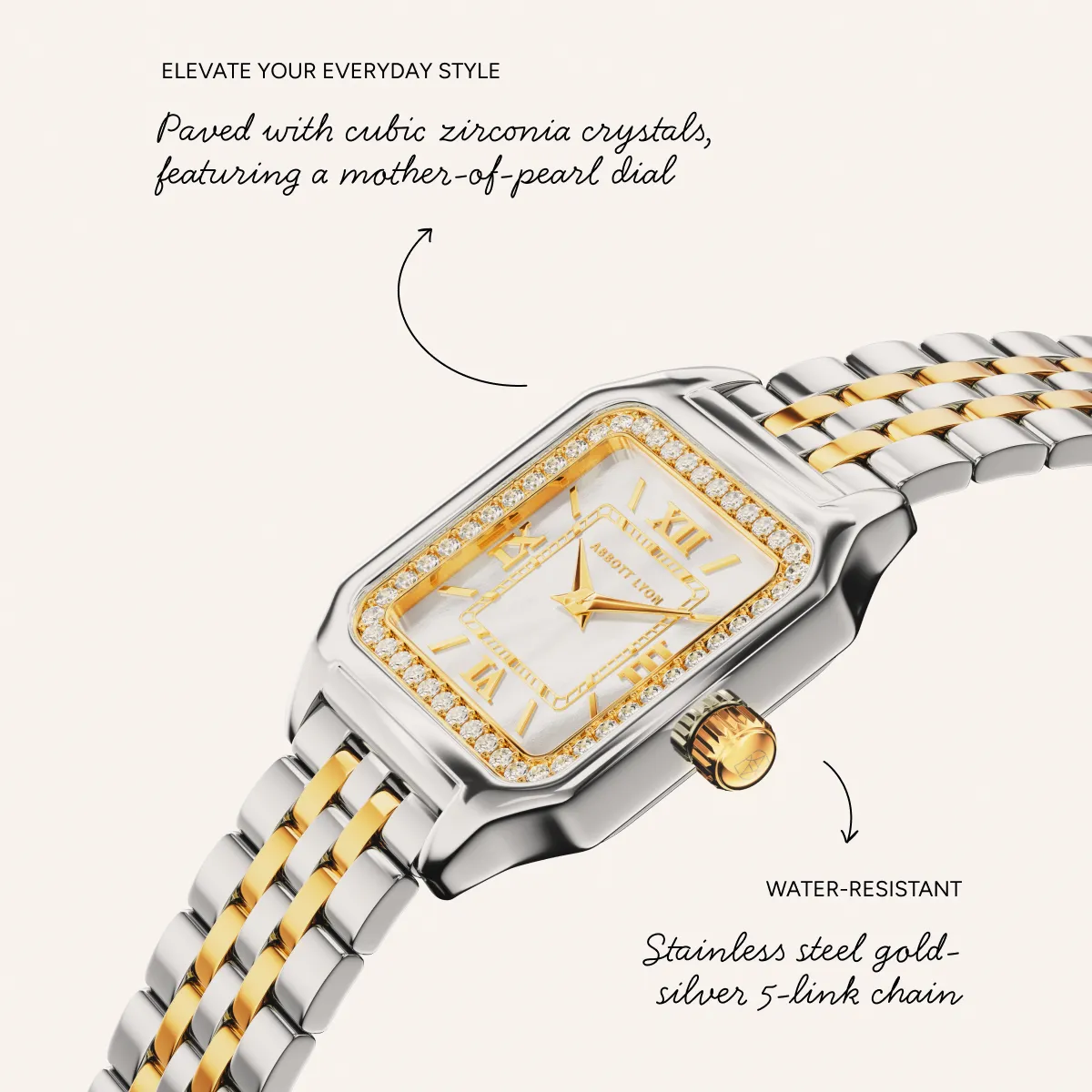 Essence Pavé Two Tone 23 Watch (Gold/Silver) sold by Abbott Lyon product image thumbnail 3