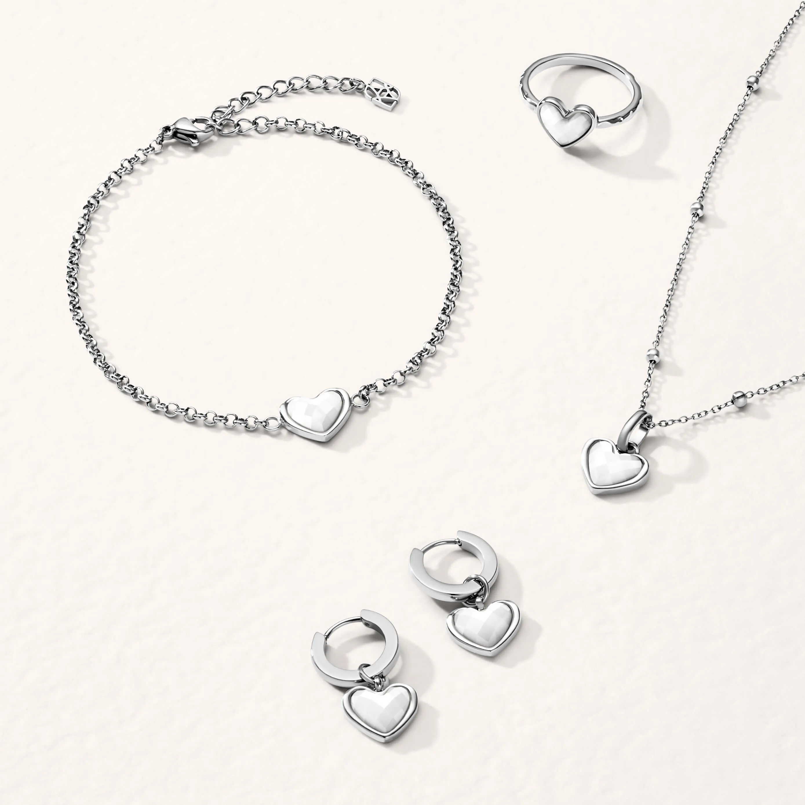Mother of Pearl Heart Necklace (Silver) sold by Abbott Lyon product image thumbnail 4