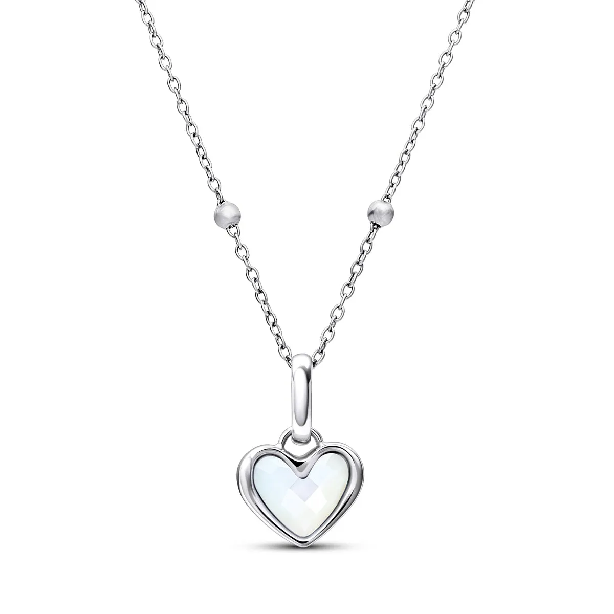 Mother of Pearl Heart Necklace (Silver) sold by Abbott Lyon