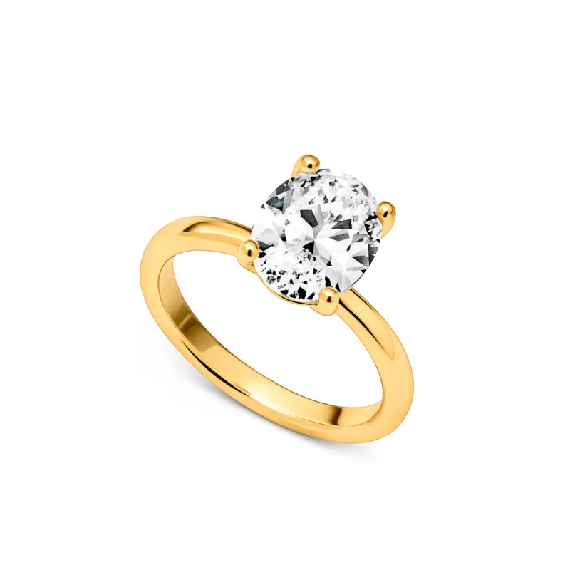Oval Cut Solitaire Ring 2ct (Gold) made by Abbott Lyon