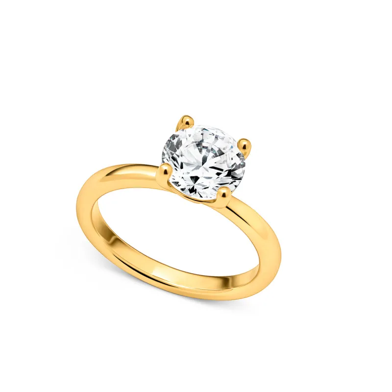 Round Cut Solitaire Ring 2ct (Gold) made by Abbott Lyon