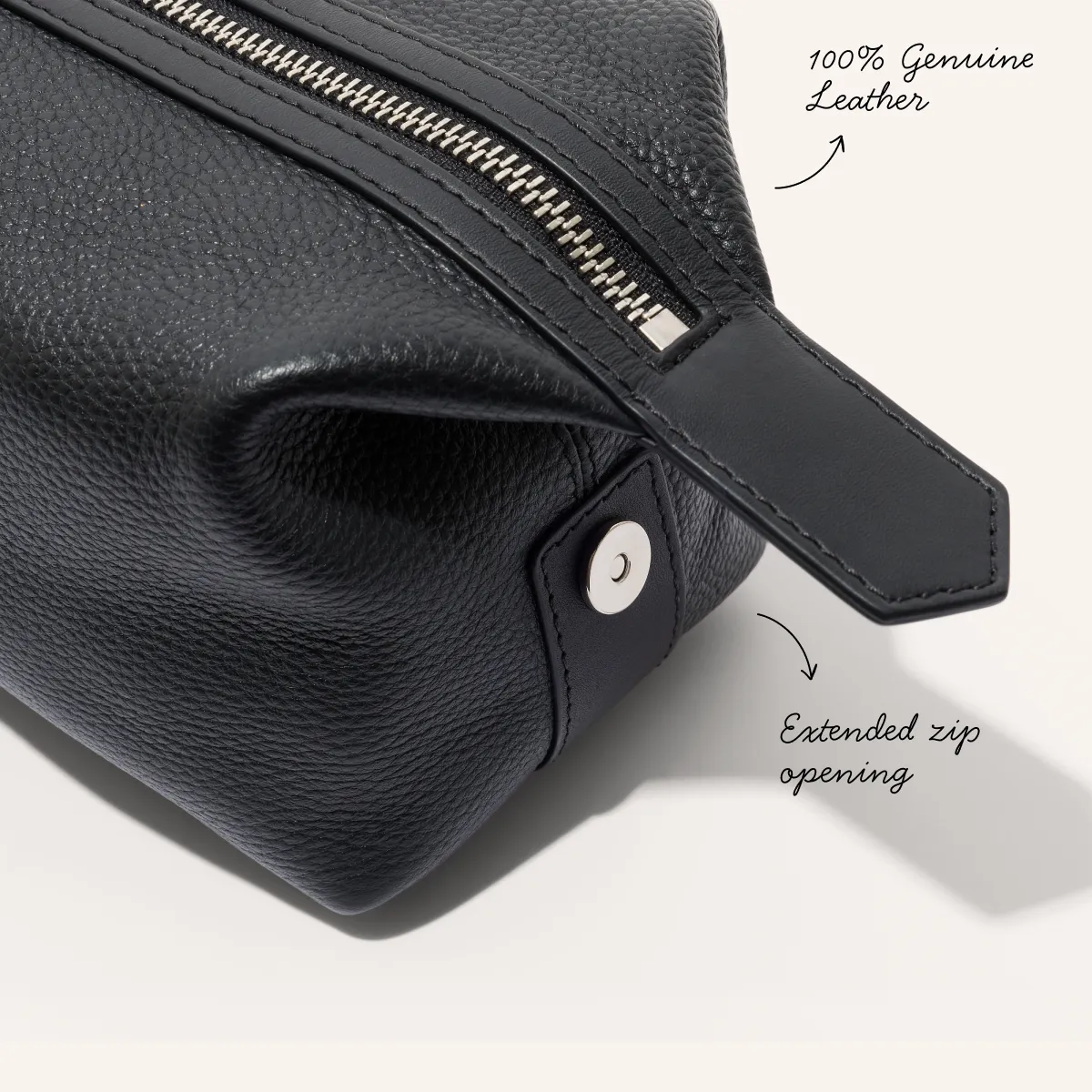 Men's Leather Wash Bag (Black) sold by Abbott Lyon product image thumbnail 3