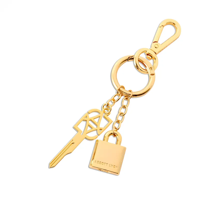 Padlock and Key Bag Charm (Gold) made by Abbott Lyon