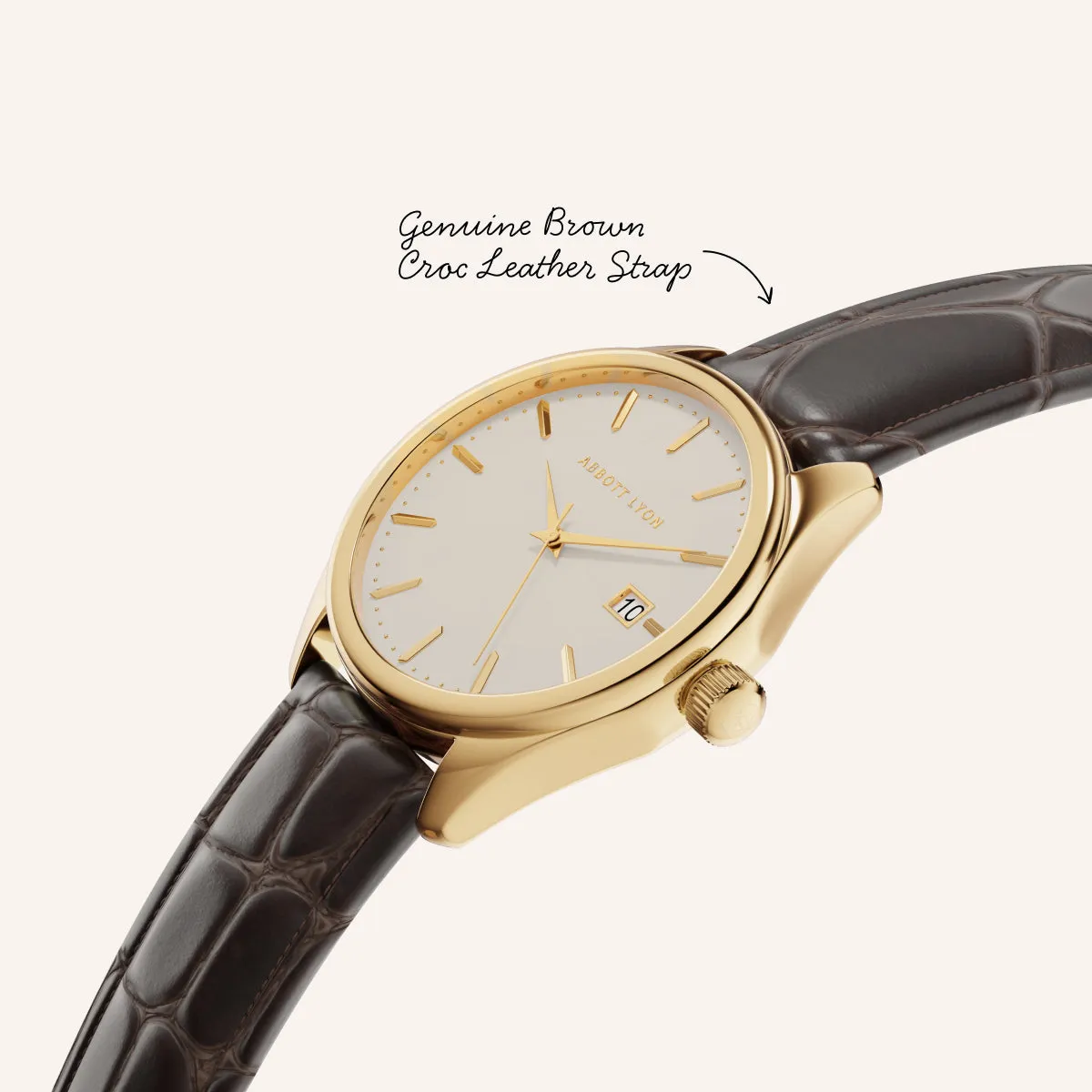 Men's 39mm Mayfair Brown Leather Watch (Gold) sold by Abbott Lyon product image thumbnail 3