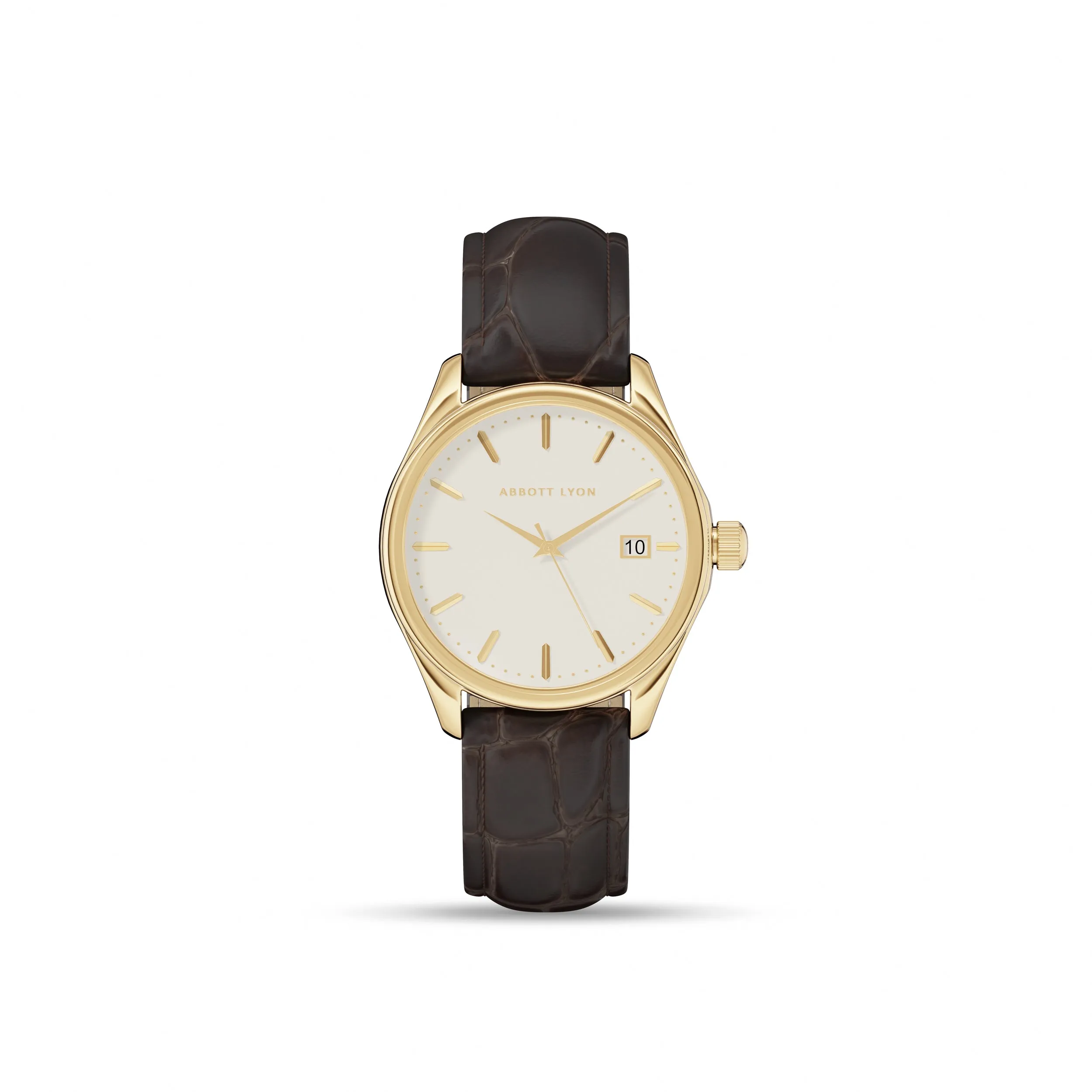 Men's 39mm Mayfair Brown Leather Watch (Gold) sold by Abbott Lyon