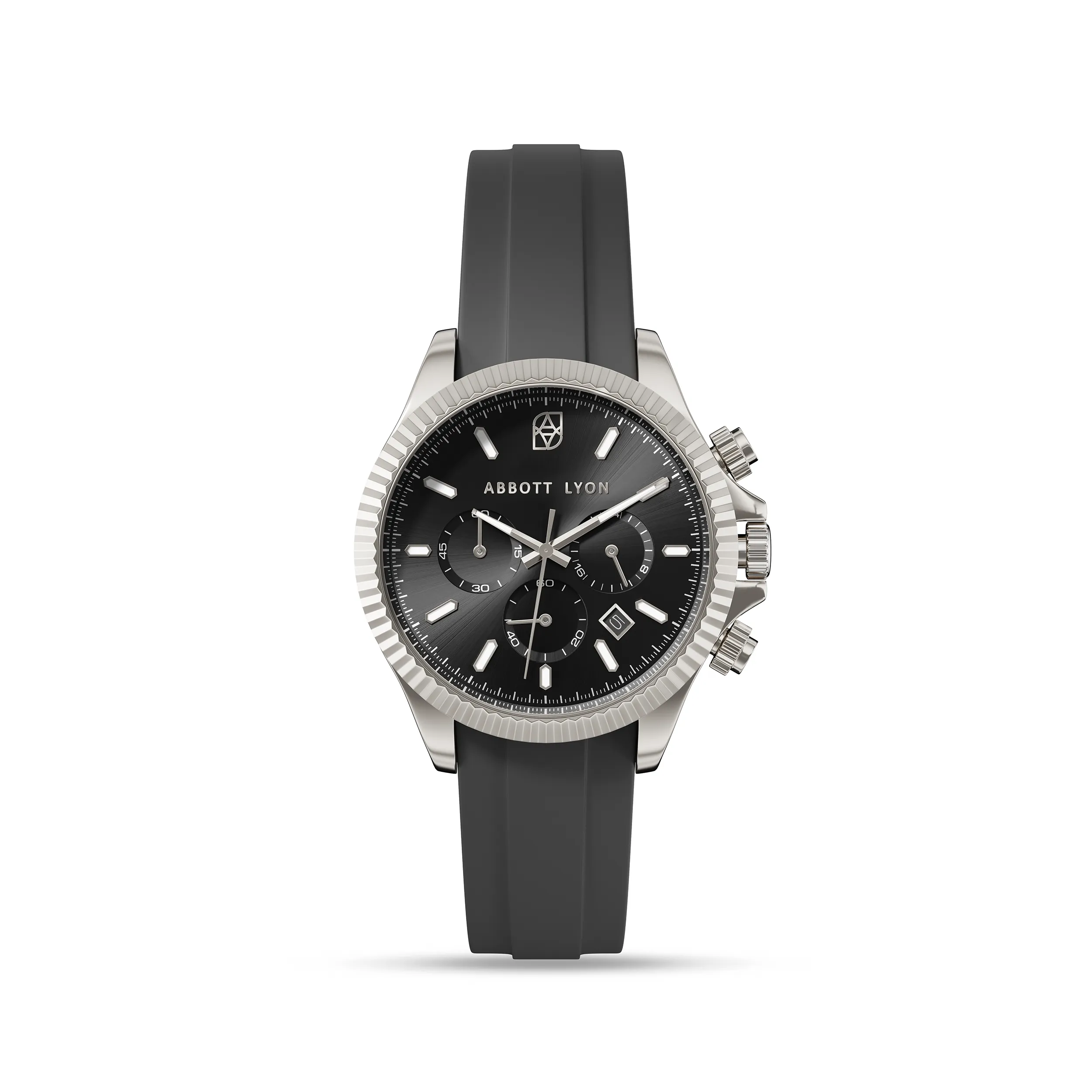 Men's Greenwich Chronograph 40 Silicone Strap Watch (Black) sold by Abbott Lyon