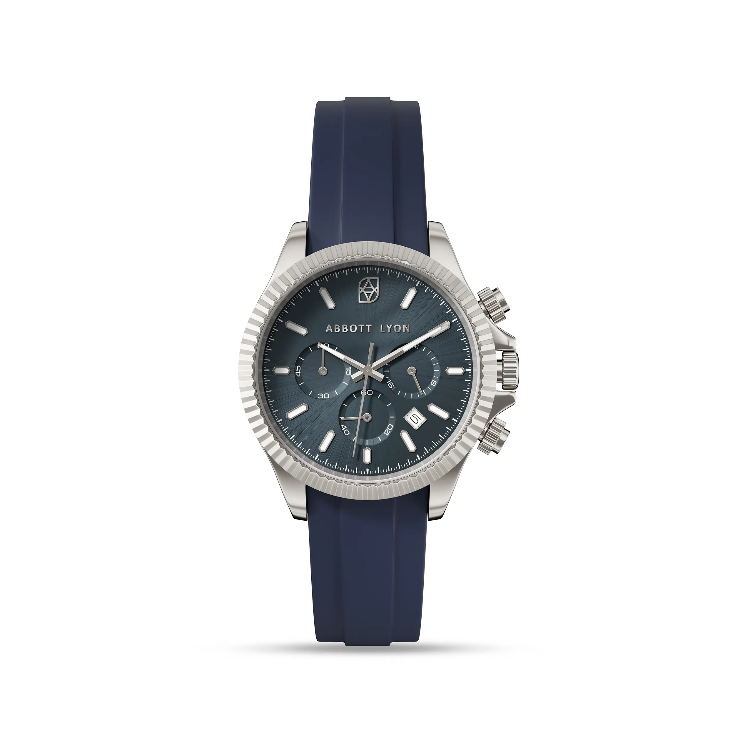 Men's Greenwich Chronograph 40 Silicone Strap Watch (Navy) sold by Abbott Lyon