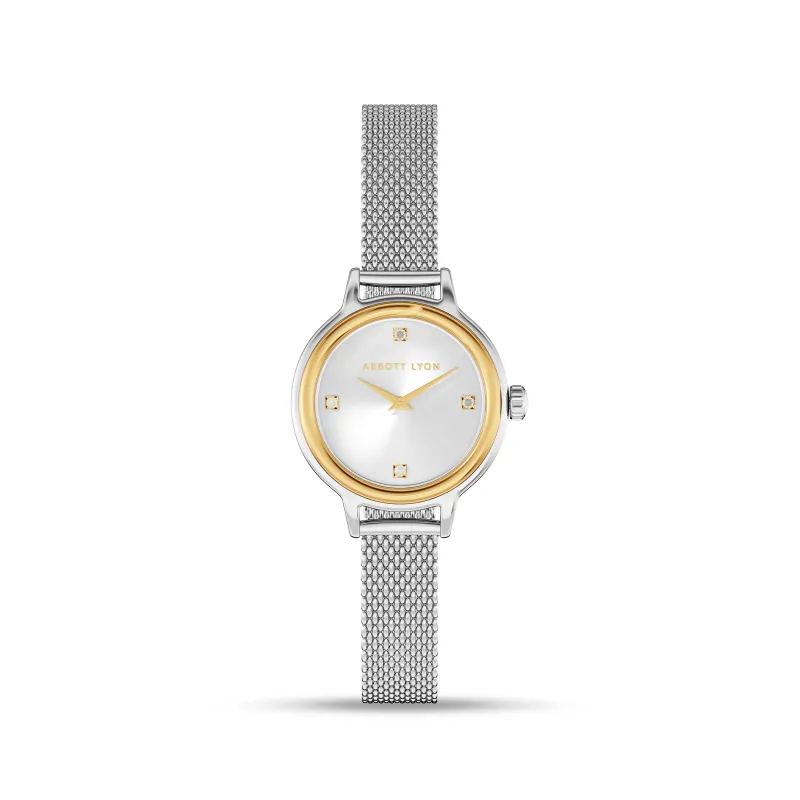 Avery Mesh 23mm Watch (Two Tone) made by Abbott Lyon