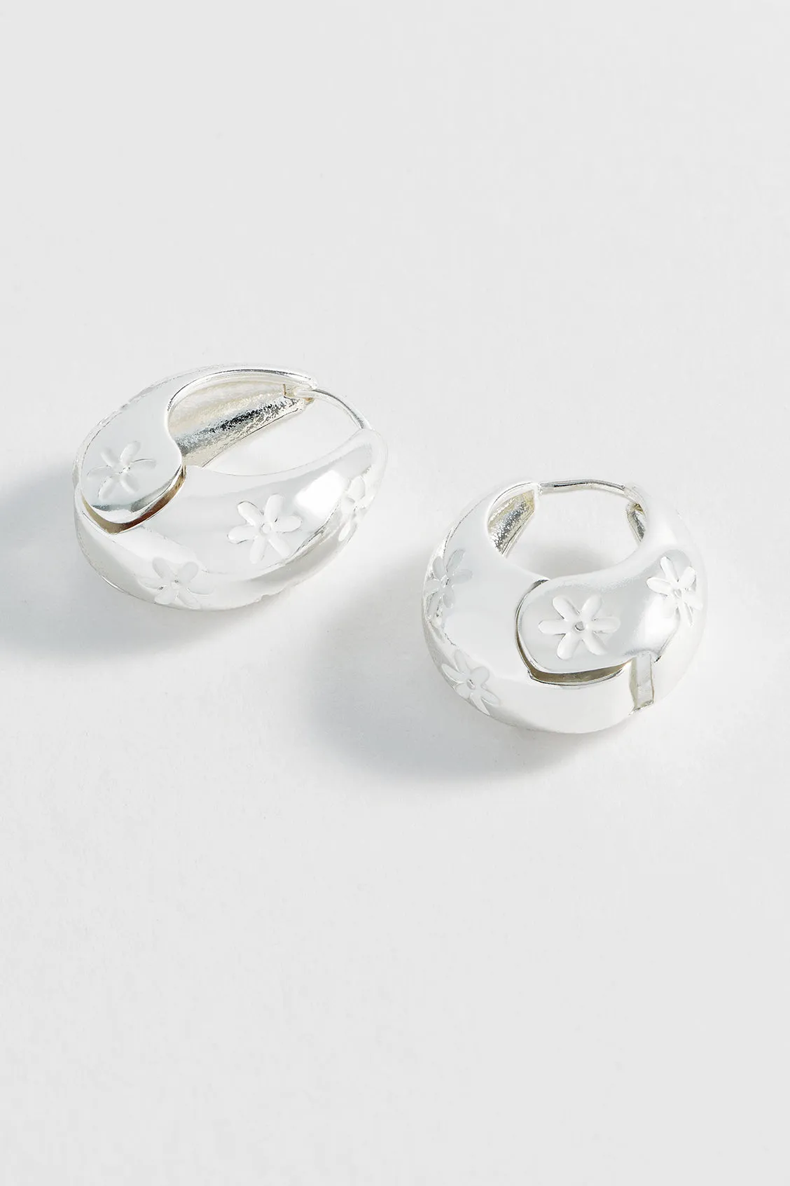 Chunky Floral Hinge Hoops sold by Estella Bartlett product image thumbnail 4