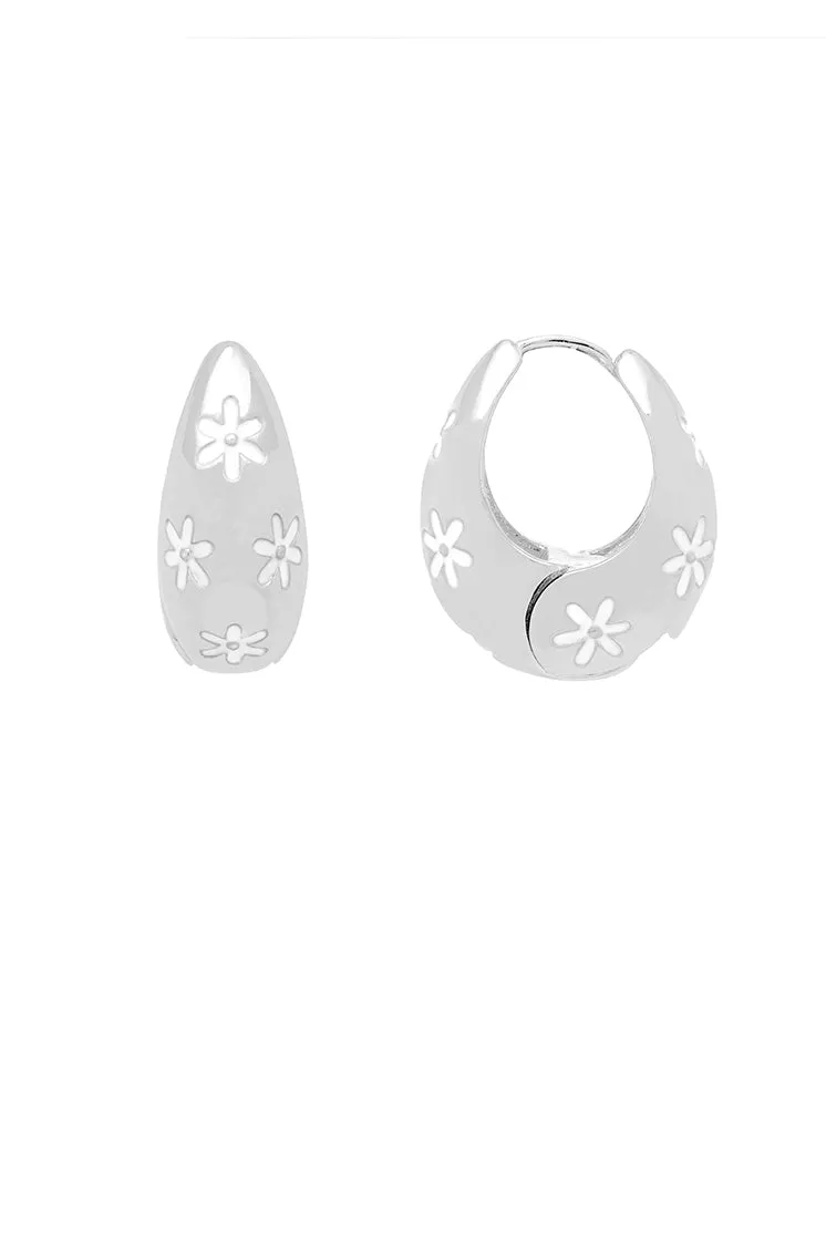 Chunky Floral Hinge Hoops sold by Estella Bartlett product image thumbnail 3