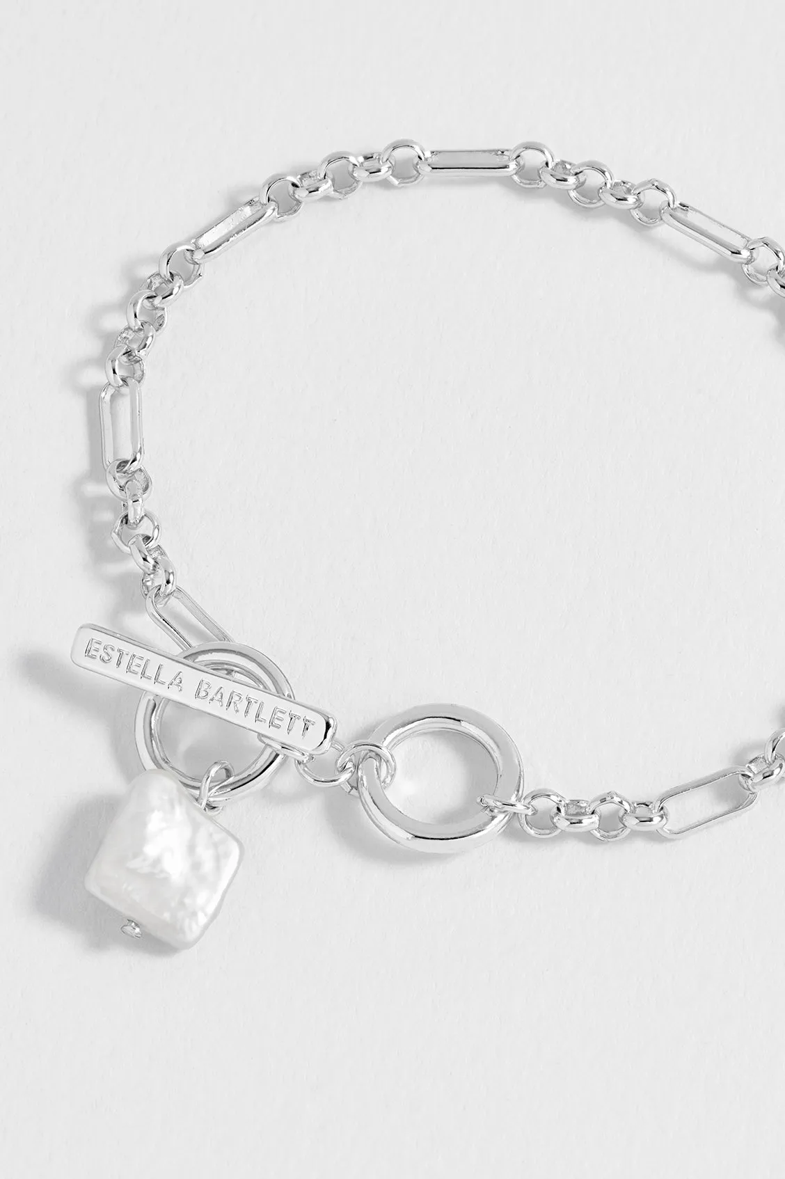Square Baroque Pearl T-Bar Bracelet sold by Estella Bartlett product image thumbnail 4