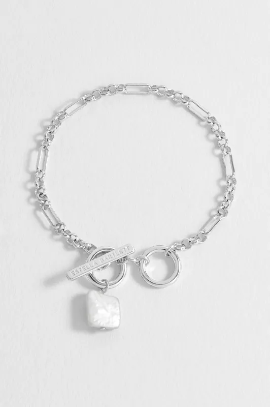 Square Baroque Pearl T-Bar Bracelet sold by Estella Bartlett